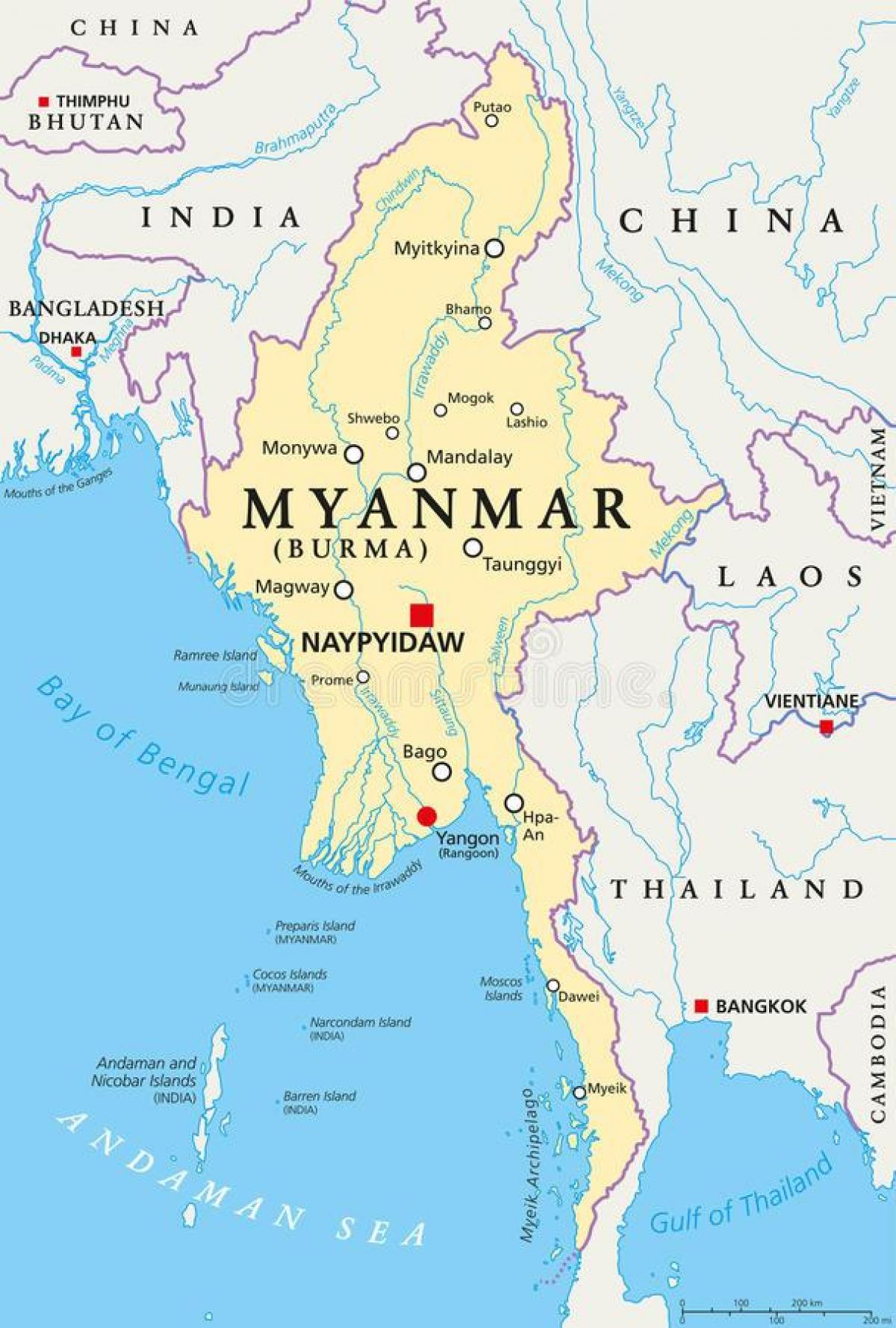 naypyidaw Myanma kat jeyografik