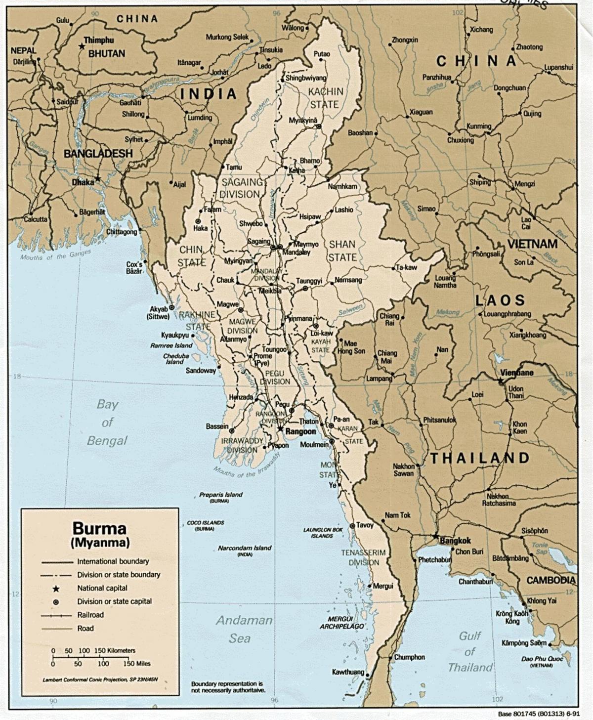 yangon Burma kat jeyografik