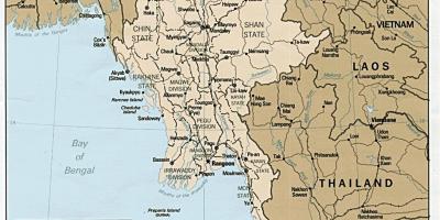 Yangon Burma kat jeyografik